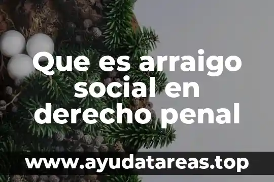Que es arraigo social en derecho penal