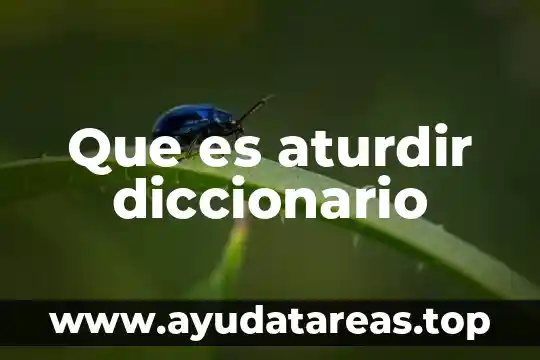 Que es aturdir diccionario
