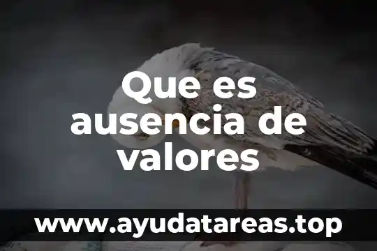 Qué es un valores tipos 5 Que es ausencia de valores