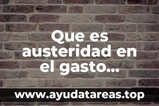 Que es el gasto publico ejemplos 3 Que es austeridad en el gasto publico