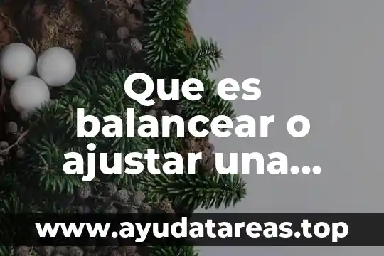 Concepto de que es una ecuación 4 Que es balancear o ajustar una ecuación química