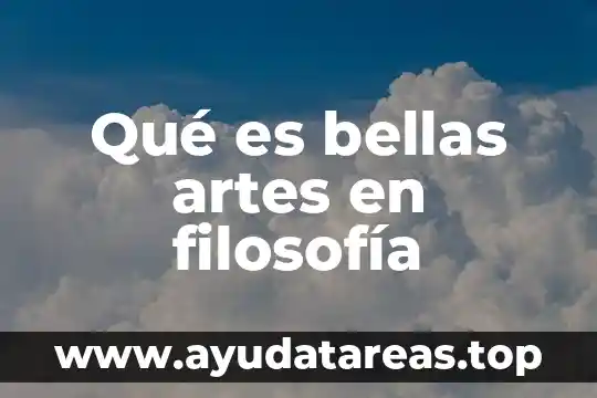 Qué es bellas artes en filosofía