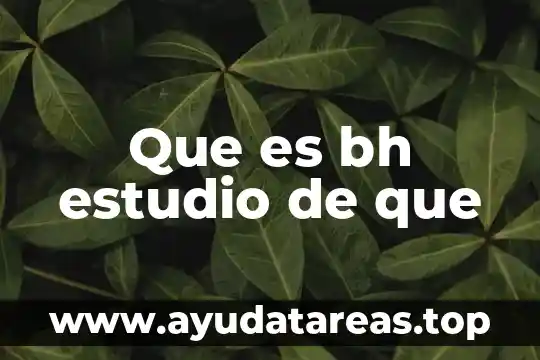 De que es el examen medico de bh 5 Que es bh estudio de que