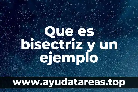 Que es bisectriz y un ejemplo