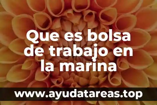 Que es bolsa de trabajo en la marina