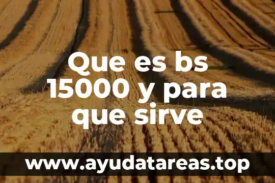 Que es bs 15000 y para que sirve