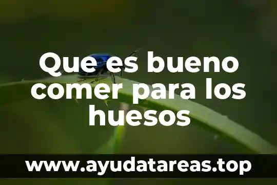 Que es el nombre comer cial 6 Que es bueno comer para los huesos