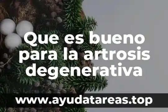 Que es bueno para la artrosis degenerativa