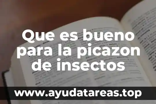 Que es bueno para la picazon de insectos