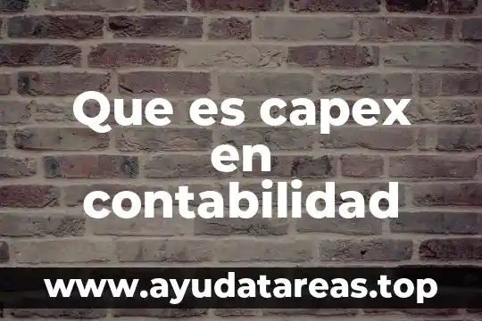 Que es un asiento compuesto en contabilidad 8 Que es capex en contabilidad