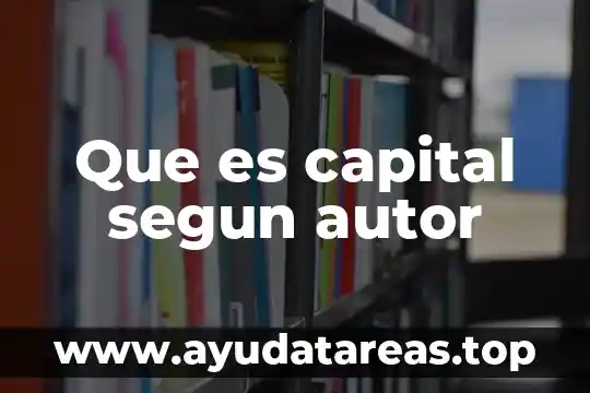 Que es capital segun autor