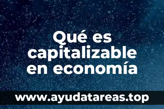 Qué es capitalizable en economía