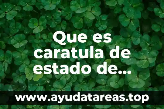 Que es caratula de estado de cuenta