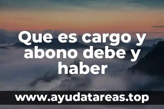 ¿Qué es cargo y abono en contabilidad definición? 5 Que es cargo y abono debe y haber