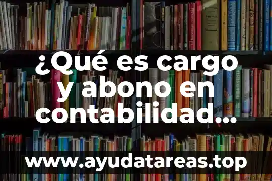 ¿Qué es cargo y abono en contabilidad definición?