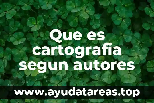 Que es cartografia segun autores