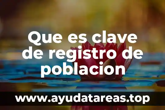Qué es la población mundial significado 8 Que es clave de registro de poblacion