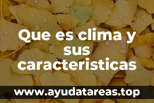 Que es clima y sus caracteristicas