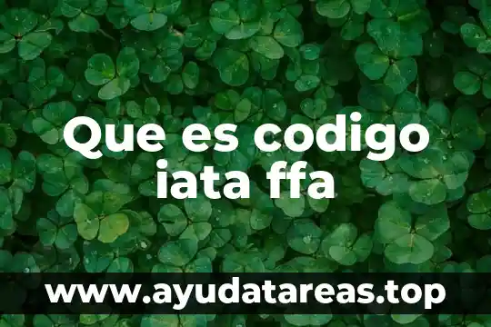 Que es el codigo hebreo 6 Que es codigo iata ffa