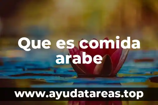Que es comida arabe
