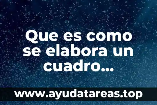 Que es un cuadro de nombres 5 Que es como se elabora un cuadro sinóptico