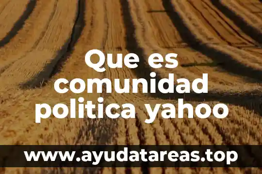 Que es comunidad diferentes tipos y las caracteristicas 4 Que es comunidad politica yahoo