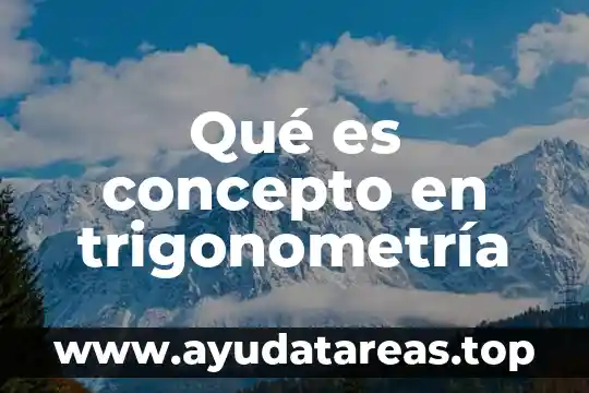 Qué es concepto en trigonometría