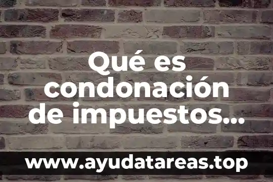 Qué es condonación de impuestos ejemplo