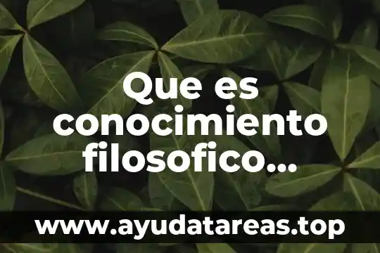 Analizar que es y caracteristicas 8 Que es conocimiento filosofico caracteristicas