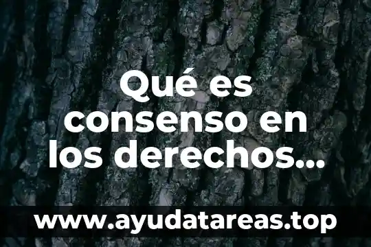 Qué es consenso en los derechos humanos