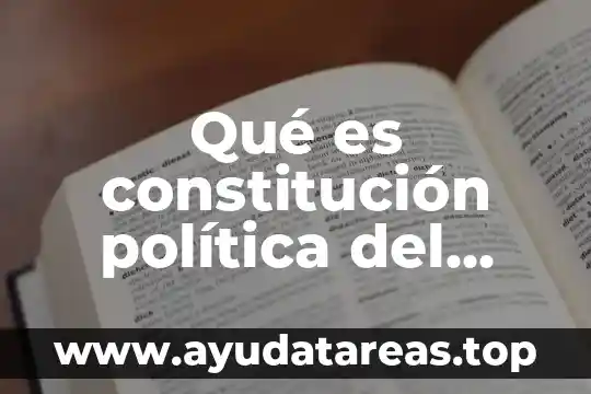 Qué es constitución política del estado de bolivia