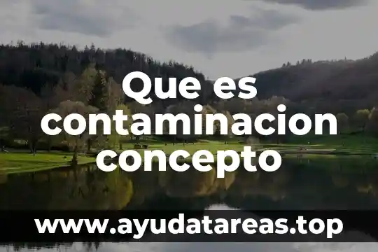 Que es contaminacion concepto