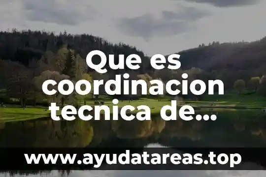 Que es coordinacion tecnica de proyectos