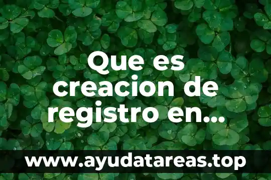 Que es creacion de registro en gestion de proyectos