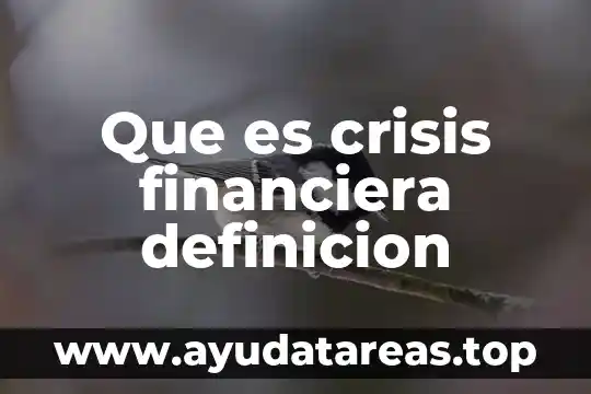Que es crisis financiera definicion
