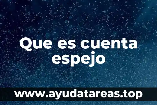 Que es cuenta espejo