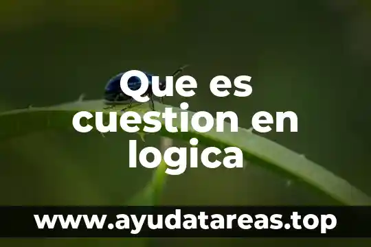 Que es cuestion en logica