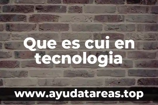 Que es cui en tecnologia