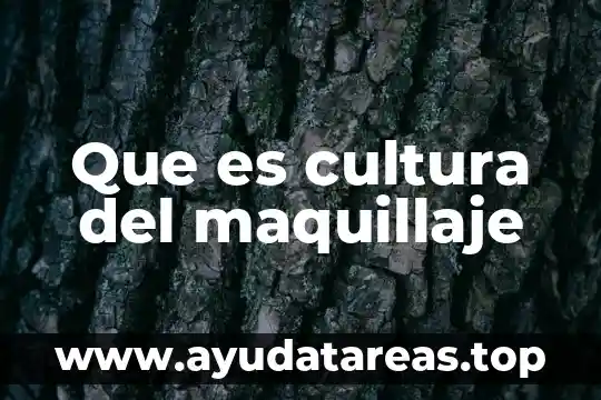 Que es cultura del maquillaje