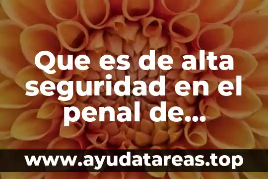 Que es de alta seguridad en el penal de queretaro