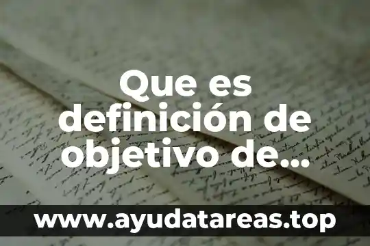 Que es definición de objetivo de una abarrotera