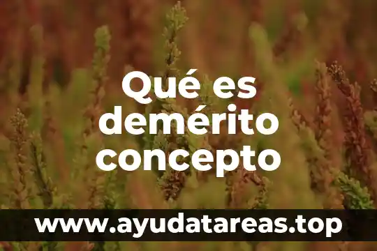 Qué es demérito concepto