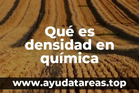 Qué es densidad en química