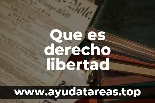 Que es derecho libertad