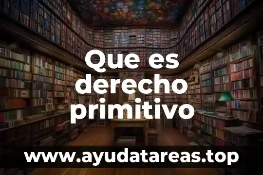 Que es derecho primitivo