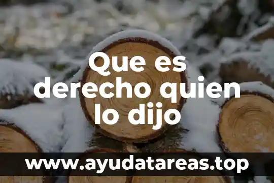 Que es derecho quien lo dijo