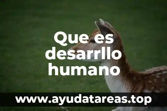 Que es desarrllo humano