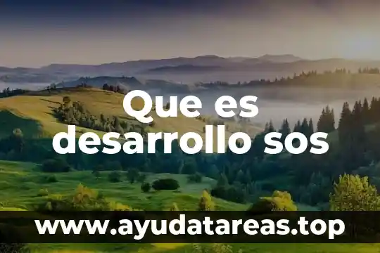 Que es desarrollo sos
