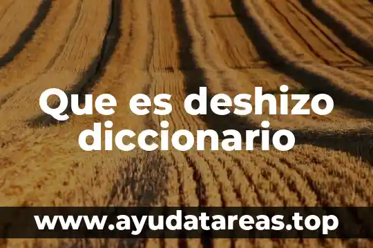 Que es deshizo diccionario