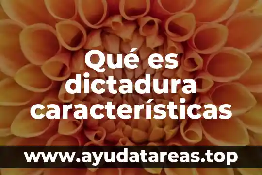 Qué es dictadura características